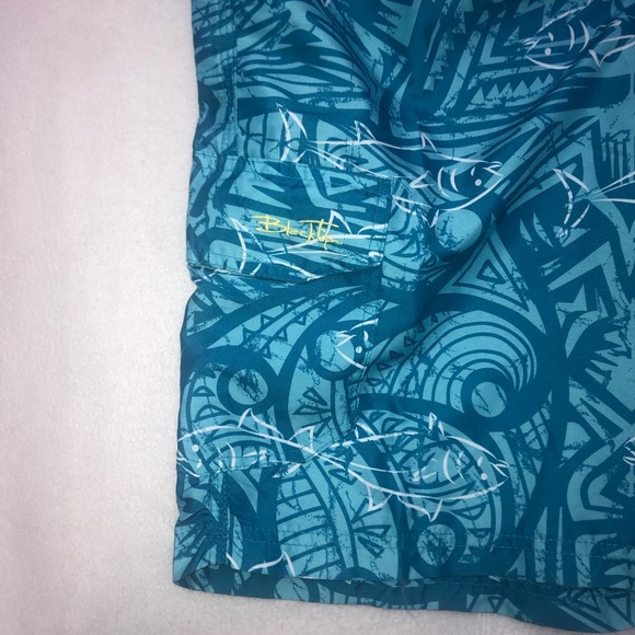 Black Tip Board Shorts Size Med Swim Trunks - Picture 2 of 7